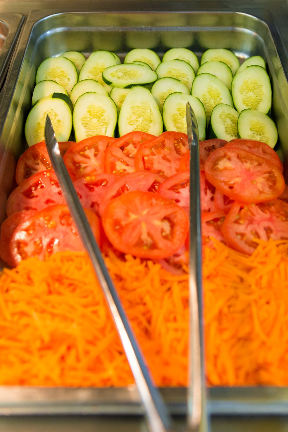 Breakfast, main dishes, and sodas on the menu.